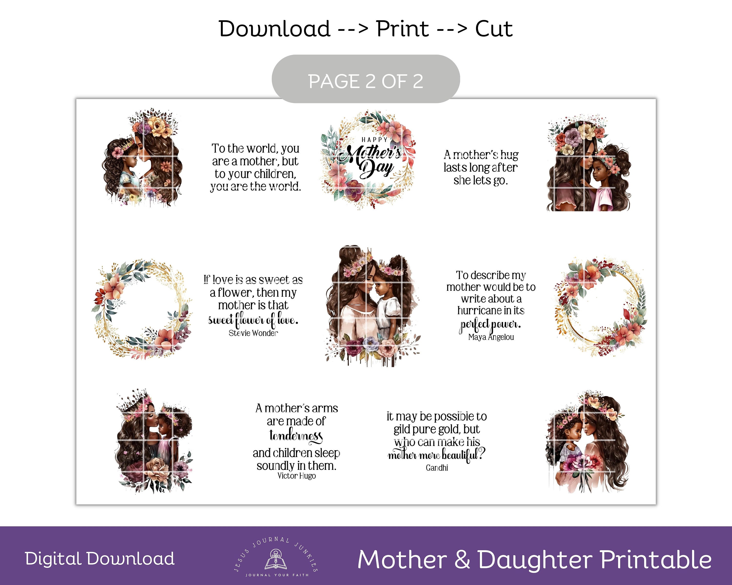 Mother's Day Printable, Mother &amp; Daughter, I Love My Daughter, Best Mom ...