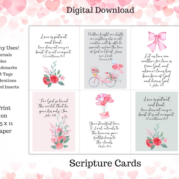 Love Bible verse Scripture Card, Bible Verse Card, Valentine Bible, Love Scripture, Christian gift, Prayer card, Valentine Printable, Bible