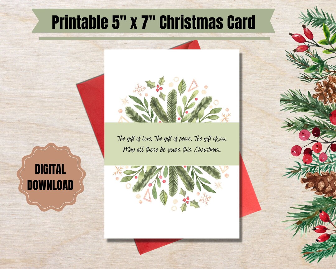 Printable Christmas Card, Christmas Printable Card, Printable Christian ...