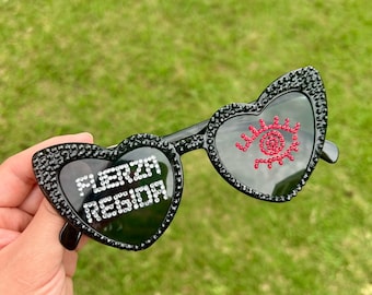 Fuerza Regida Concert Glasses | Custom Rhinestone Sunglasses | Concert Outfit Accessories | Music Festival Shades | Fan Gift