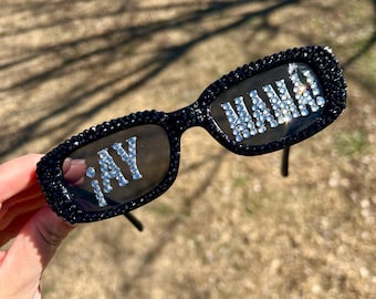 Ay Mamá Concert Glasses | Rhinestone Sunglasses | Tito Double P | Corridos Tumbados Fan Merch