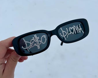 Peso Pluma-concertglazen | Zonnebril met strassteentjes | Accessoires voor touroutfits | Corridos Tumbados-fanmerchandise