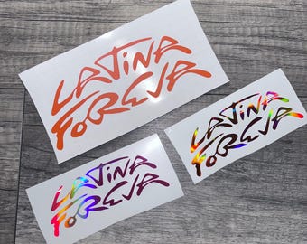 Trendy Script Vinyl Decal | Holographic & Solid Colors | Latin Pop Inspired Sticker | Car Decal Laptop Sticker
