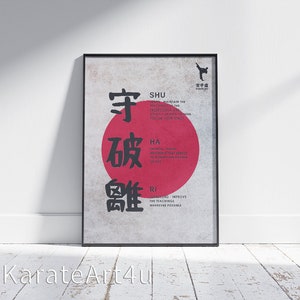 Karate Poster, Shuhari, Japanese, Printable Wall Art, Decor