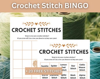 Crochet Stitch Bingo / Crochet Printable Sheet