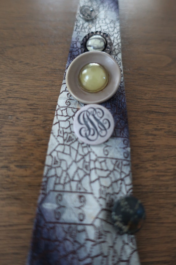 Grey Button Tie #2