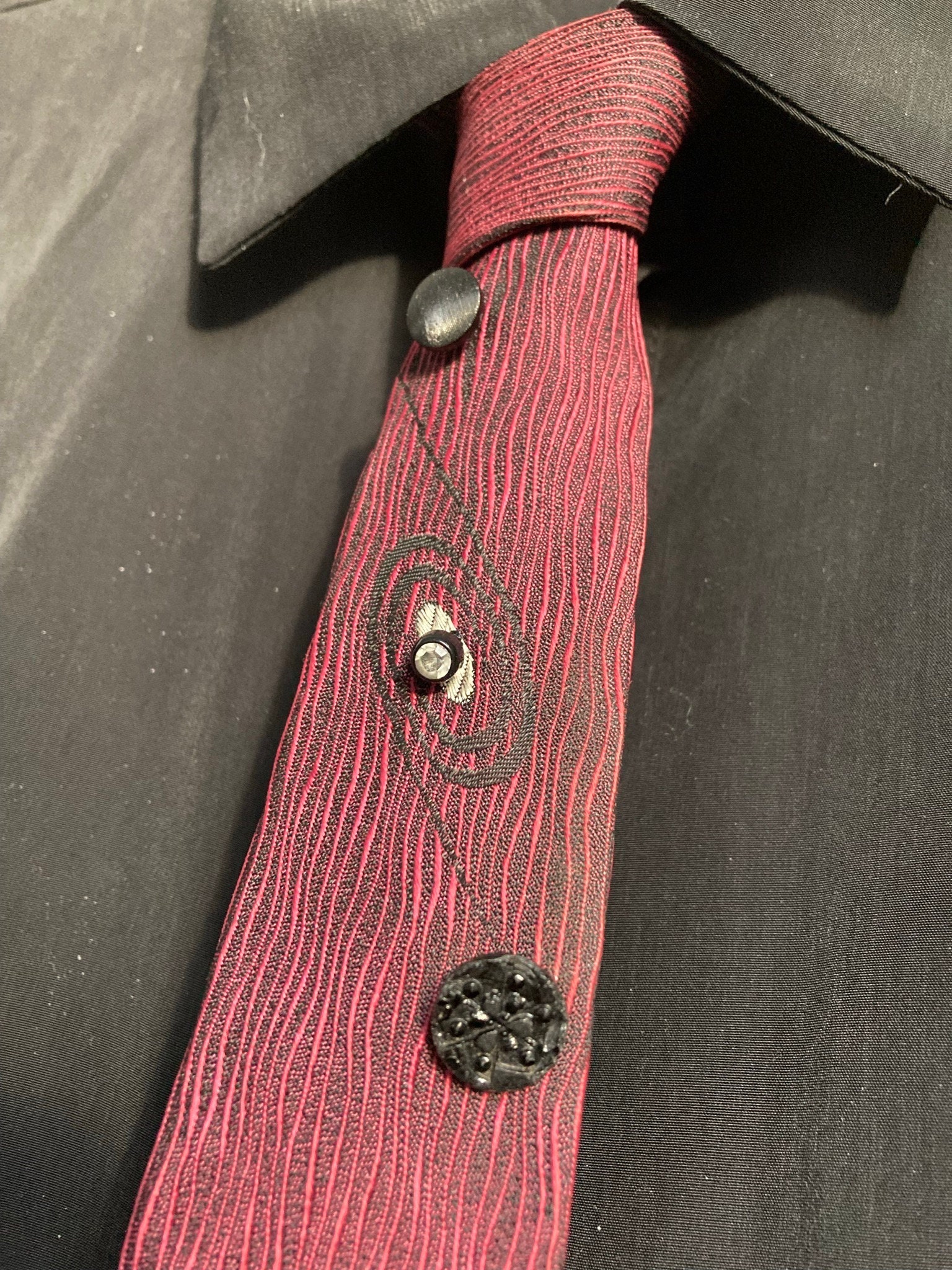 Red Button Tie #4 - Etsy