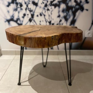 round wooden coffee table image 1