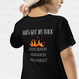 Toddler Short Sleeve Tee - That&#39;s Who I Praise - 100% Cotton - God&#39;s Got My Back in Black