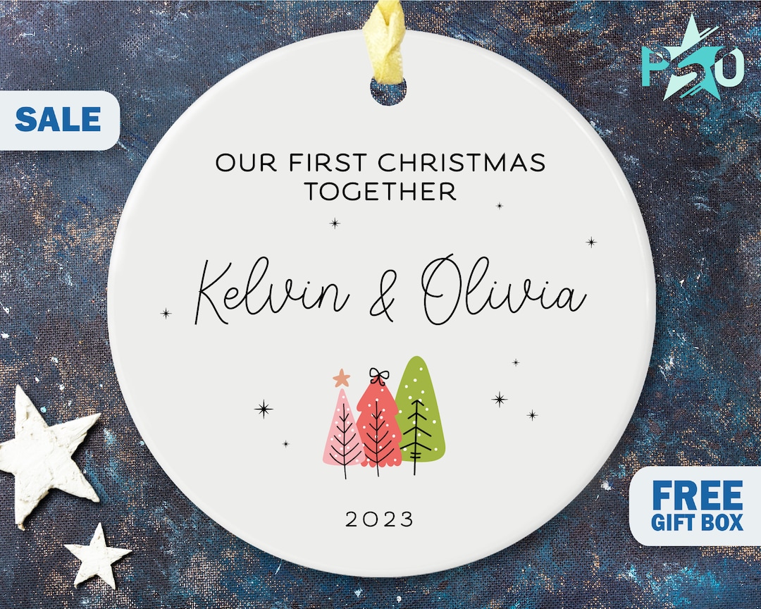 Custom Our First Christmas Together Ornaments 1st Xmas Together