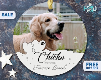 Personalized Dog Memorial Ornament with Photo