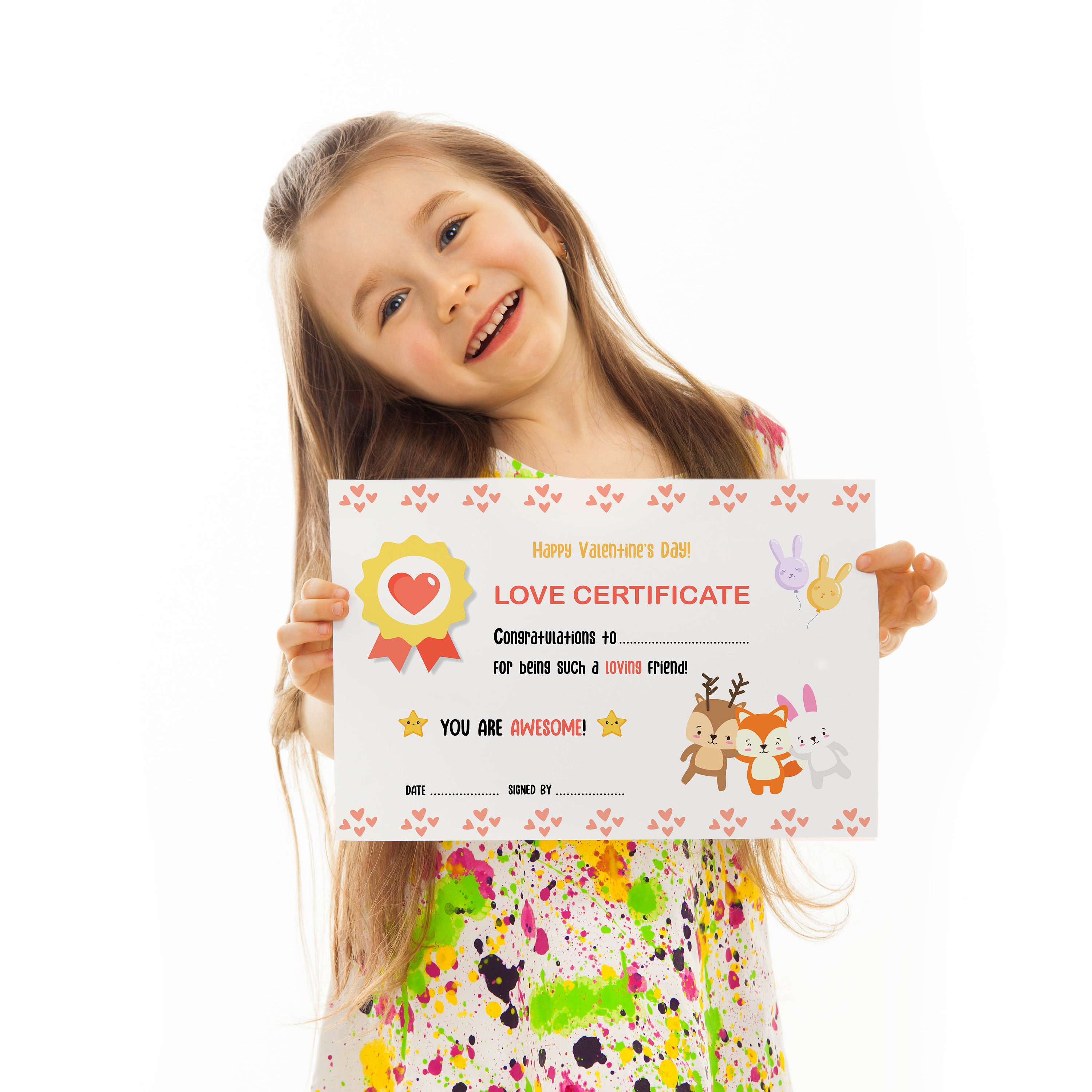 Valentine's Day Love Certificate for Kids, Editable &amp; Printable, Great ...