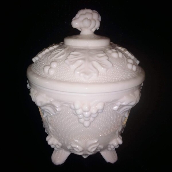 Milk Glass Jewelry Box Etsy