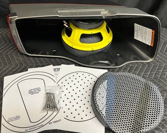 10" Mid-mount Motorcycle Harley Saddlebag Speaker Mounting Ring Adapters w/GRILLS 2014-2023 SPL Bagger Audio