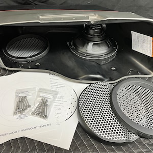 8&quot; Quad Motorcycle Harley Saddlebag Speaker Mounting Ring Adapters w/GRILLS 2014-2023