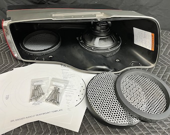 8" Quad Motorcycle Harley Saddlebag Speaker Mounting Ring Adapters w/GRILLS 2014-2023