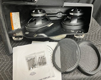 6x9 Quad Motorcycle Harley Saddlebag Speaker Mounting Ring Adapters w/GRILLS 1994-2013