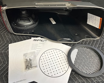 8" Rear Motorcycle Harley Saddlebag Speaker Mounting Ring Adapters w/GRILLS 2014-2023 SPL Bagger Audio