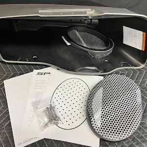 6x9 Front Motorcycle Harley Saddlebag Speaker Mounting Ring Adapters w/GRILLS 2014-2023 SPL Bagger Audio