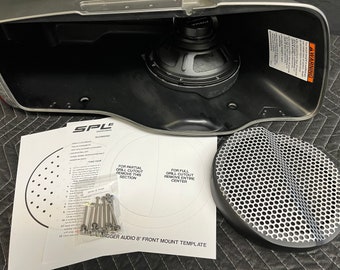 8" Front Motorcycle Harley Saddlebag Speaker Mounting Ring Adapters w/GRILLS 2014-2023 SPL Bagger Audio