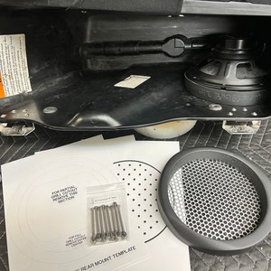 8&quot; Rear Motorcycle Harley Saddlebag Speaker Mounting Ring Adapters w/GRILLS 1994-2013 SPL Bagger Audio