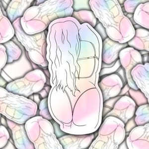 Curvy Girl, Line Art Body, Curvy sticker, female body art, Raunchy Sticker, Body Positive Sticker