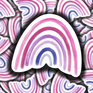 PRIDE sticker, lgbtq sticker, bi flag, bisexual, rainbow sticker, pride merch
