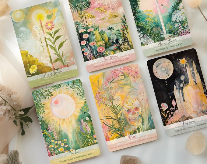 Deep Soul Tarot Deck – 78 Spiritual Cards with Guidebook, Pastel Intuitive Readings