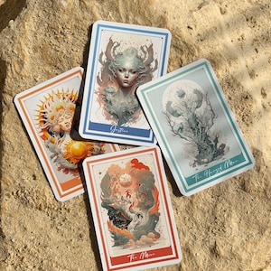 Tarot Deck, Tarot Deck with Guidebook, Artificial Intelligence Tarot, Unique Tarot Cards, Pastel Sparkle Tarot Deck, 78 Tarot Cards