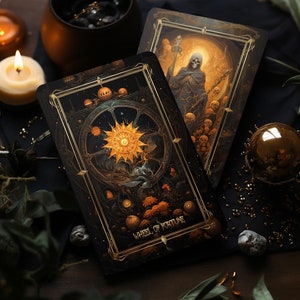 Jeu de tarots, jeu de cartes de tarot d'Halloween, jeu de tarot avec guide, tarot IA, carte d'Halloween, jeu de tarot lumière de l'âme, 78 cartes de tarot