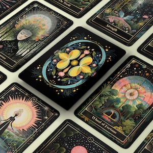 New Luck Tarot Deck with Guidebook, 78 Tarot Cards, Oracle Card Deck, Indie Beginner Divination Tools, Black Tarot, Tarot Karten