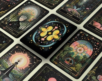 Nieuw geluk Tarot Deck met gids, 78 Tarotkaarten, Oracle Card Deck, Indie Beginner Waarzeggerij Tools, Zwarte Tarot, Tarot Karten