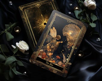 Golden Shadow Tarotlek, vintageinspirerade kort med guidebok