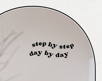 step by step / mirror stickers / stickers for laptop and mirror, daily reminder, positive mindset, motivation & affirmation stickers