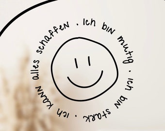 Smile No. 3, mirror sticker / affirmation and self-love, stylish sticker for laptop, positive mindset, adhesive design for home