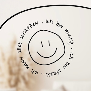 Smile No. 3, Spiegelaufkleber / Affirmation und Selbstliebe, stilvoller Sticker für Laptop, positives Mindset, Aufklebedesign für Zuhause