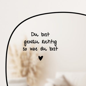 Du bist richtig No. 2 / Spiegelaufkleber, Laptopsticker, Affirmation, Motivation und Selbstliebe, positives Mindset Schwarz