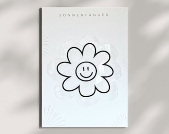 Suncatcher - Smile Flower / Autocollant de fenêtre, Prisme, Arc-en-ciel pour la maison, l’affirmation et l’amour de soi