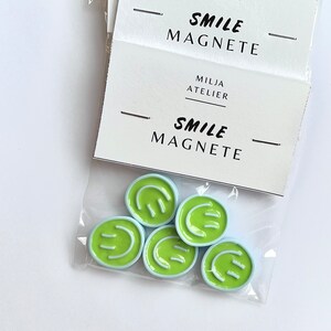 Smile Magnet-Set / grüne, pastellfarbene Kühlschrank-Magnete, gute Laune, Selflove, mentale Gesundheit afbeelding 4