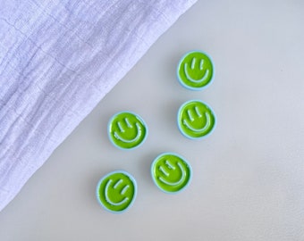 Smile Magnet-Set / grüne, pastellfarbene Kühlschrank-Magnete, gute Laune, Selflove, mentale Gesundheit