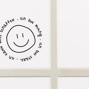 Smile No. 3, Spiegelaufkleber / Affirmation und Selbstliebe, stilvoller Sticker für Laptop, positives Mindset, Aufklebedesign für Zuhause Bild 5