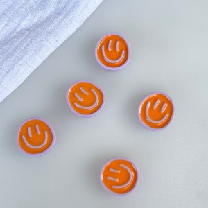 Smile Magnet-Set / orangefarbene, pastellfarbene Kühlschrank-Magnete, gute Laune, Selflove, mentale Gesundheit Bild 3