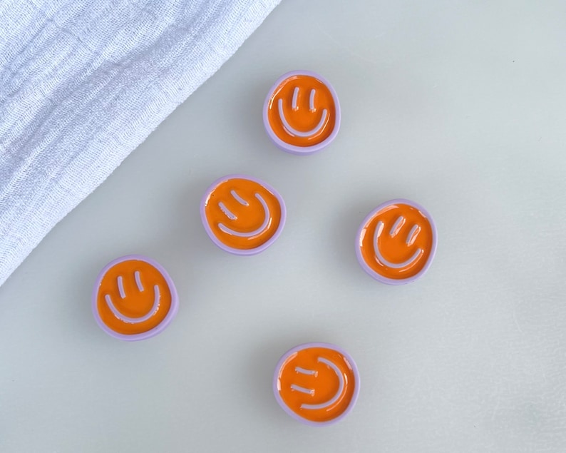 Smile Magnet-Set / orangefarbene, pastellfarbene Kühlschrank-Magnete, gute Laune, Selflove, mentale Gesundheit Bild 3