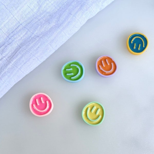 Smile Magnet-Set / bunte, pastellfarbene Kühlschrank-Magnete, gute Laune, Selflove, mentale Gesundheit