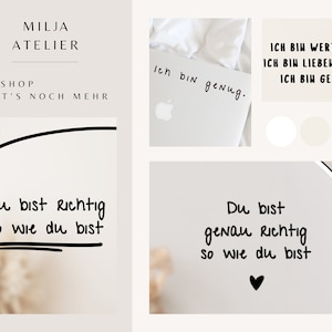 Du bist richtig No. 2 / Spiegelaufkleber, Laptopsticker, Affirmation, Motivation und Selbstliebe, positives Mindset Bild 8