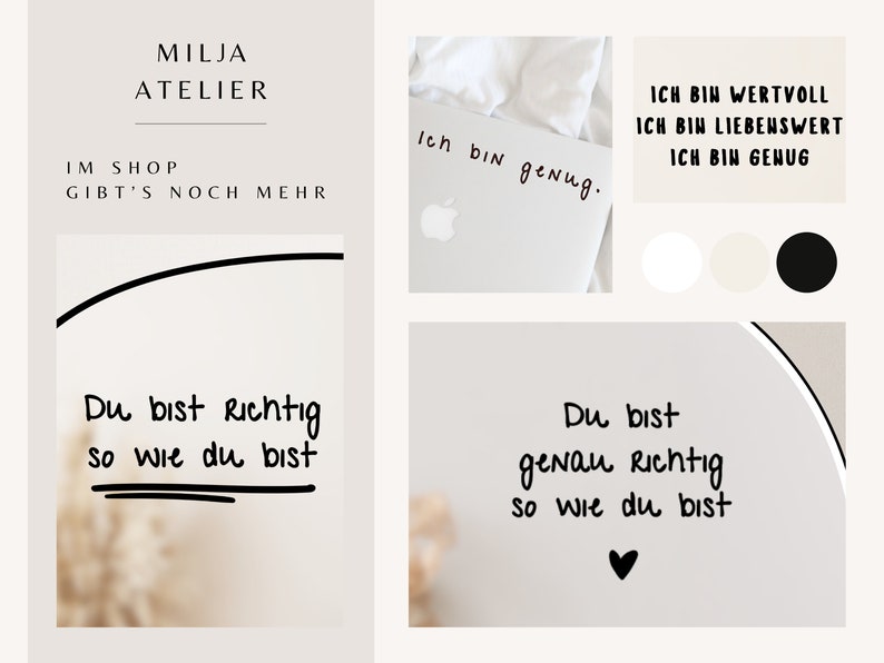 Du bist richtig No. 2 / Spiegelaufkleber, Laptopsticker, Affirmation, Motivation und Selbstliebe, positives Mindset Bild 8