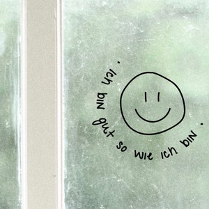 Smile No. 2, Spiegelaufkleber / Affirmation und Selbstliebe, stilvoller Sticker für Laptop, positives Mindset, Aufklebedesign für Zuhause imagem 5