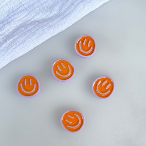 Smile Magnet-Set / orangefarbene, pastellfarbene Kühlschrank-Magnete, gute Laune, Selflove, mentale Gesundheit Bild 1