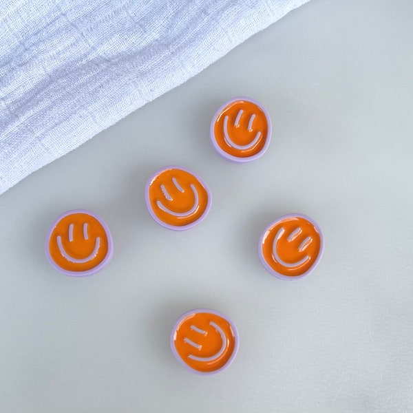 Smile Magnet-Set / orangefarbene, pastellfarbene Kühlschrank-Magnete, gute Laune, Selflove, mentale Gesundheit