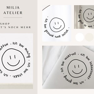 Smile No. 3, Spiegelaufkleber / Affirmation und Selbstliebe, stilvoller Sticker für Laptop, positives Mindset, Aufklebedesign für Zuhause zdjęcie 6